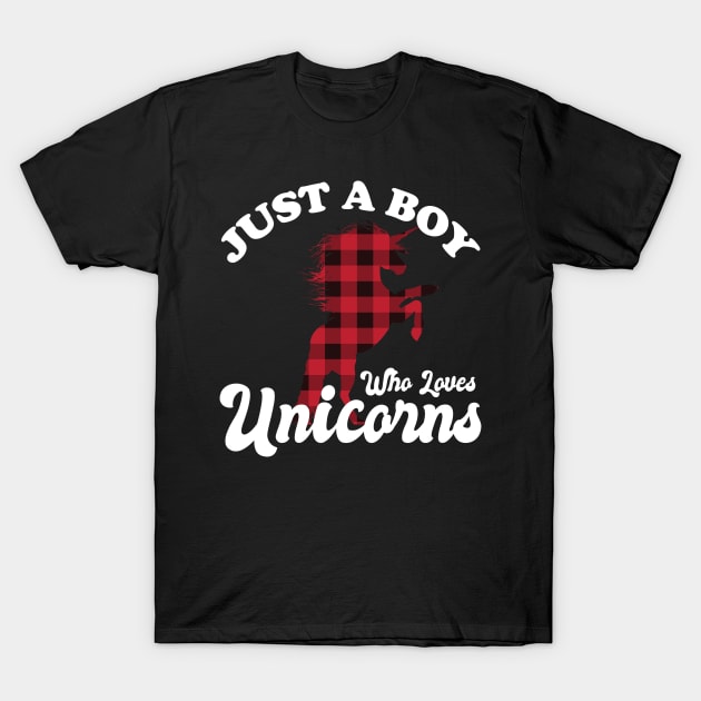Just A Boy Who Loves Unicorns T-Shirt by Eteefe